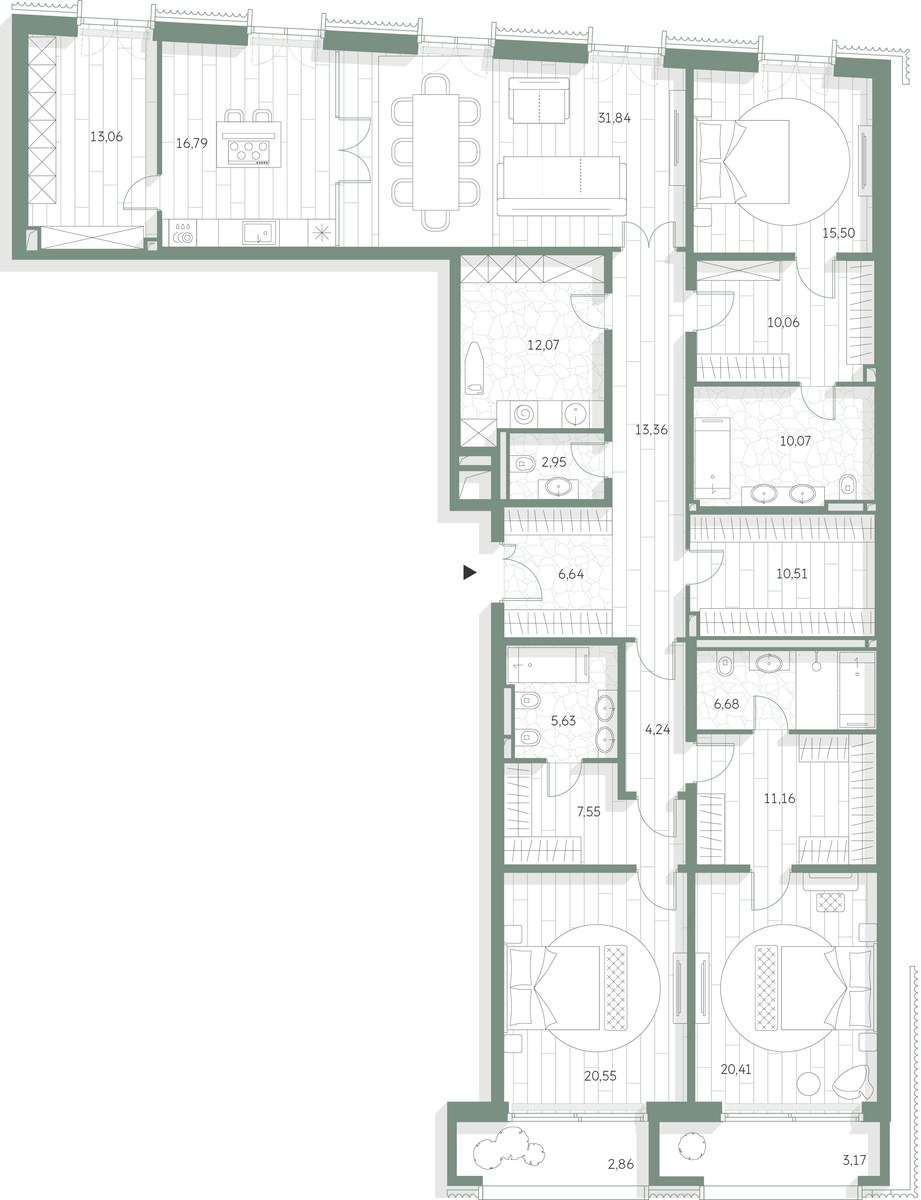 Планировка 225.06 м²