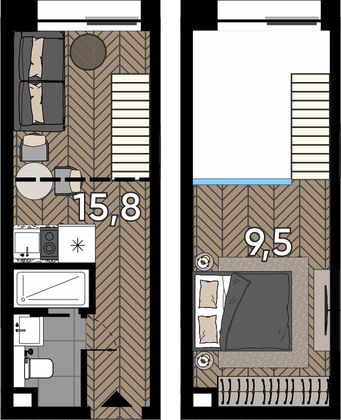 Планировка 22.1 м²
