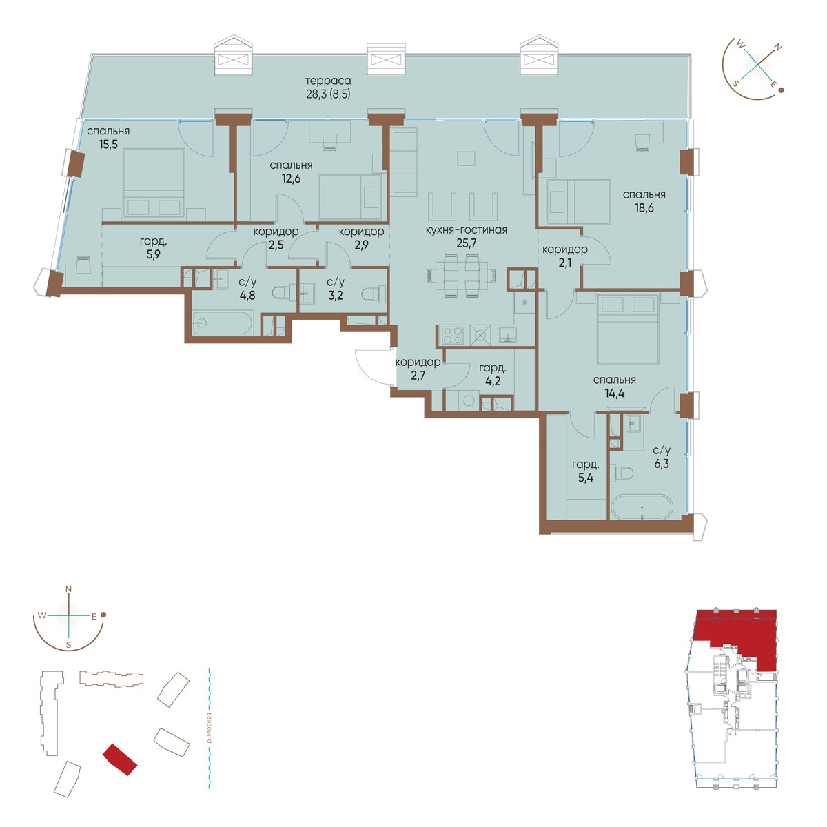 Планировка 135.3 м²