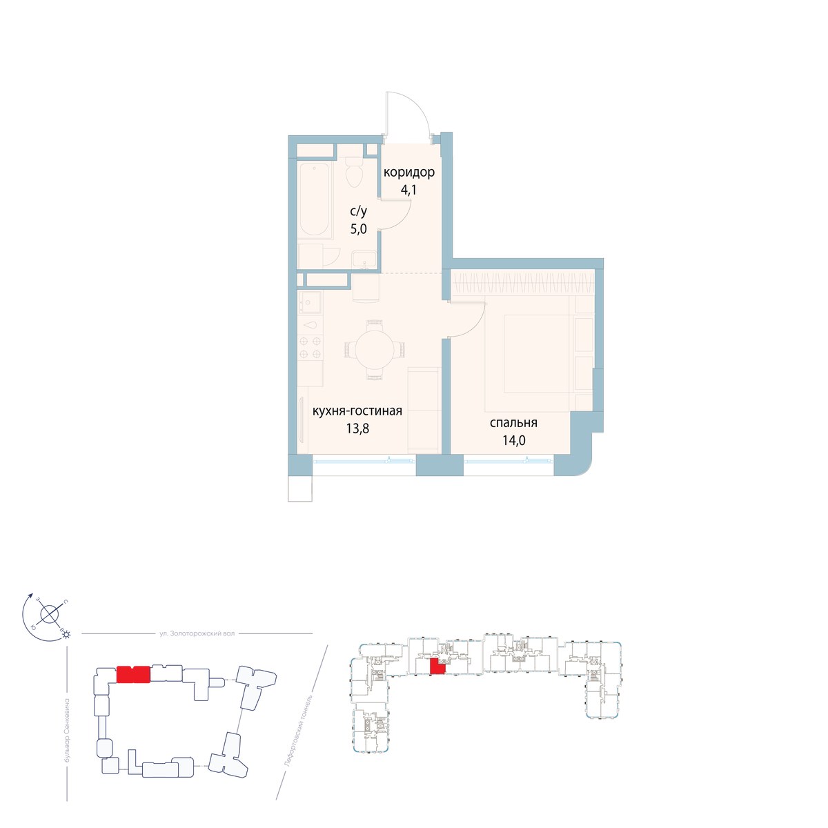 Планировка 36.9 м²