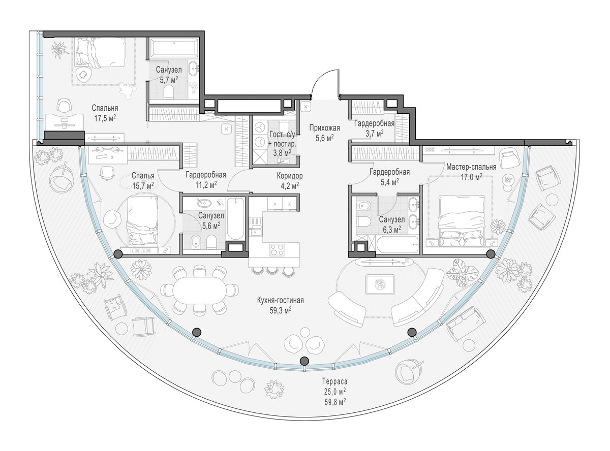 Планировка 167.7 м²