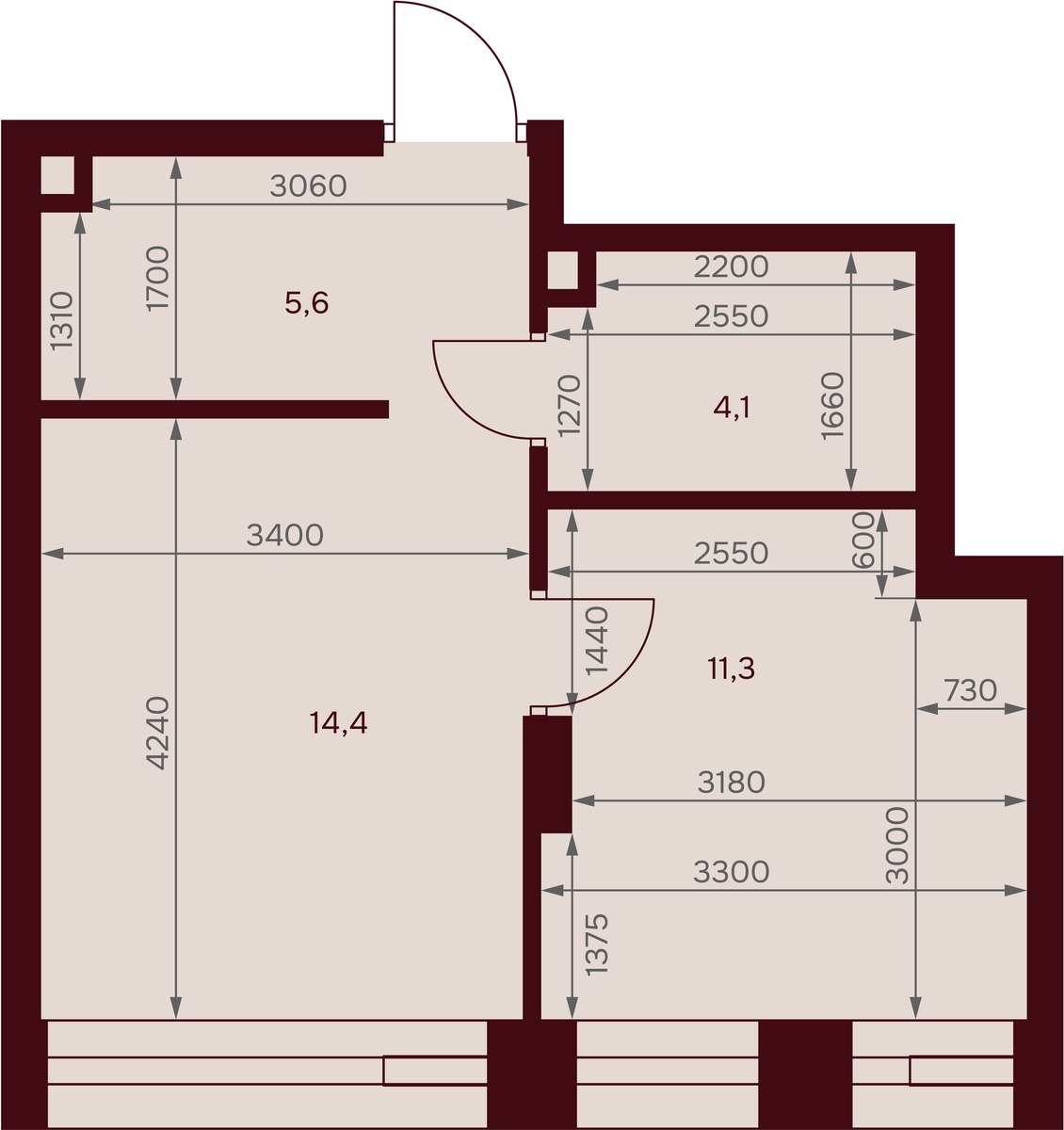 Планировка 35.4 м²