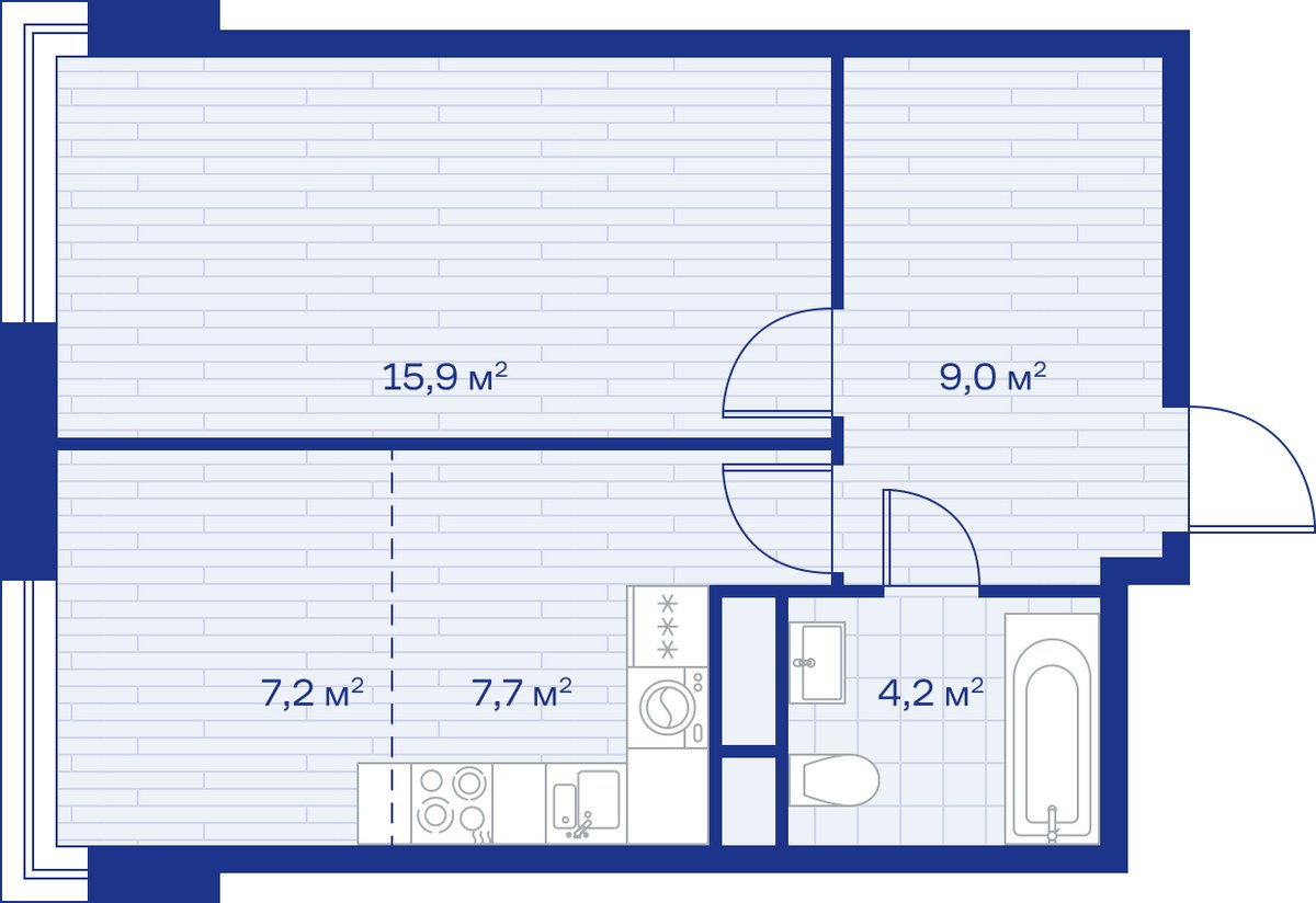 Планировка 44.0 м²