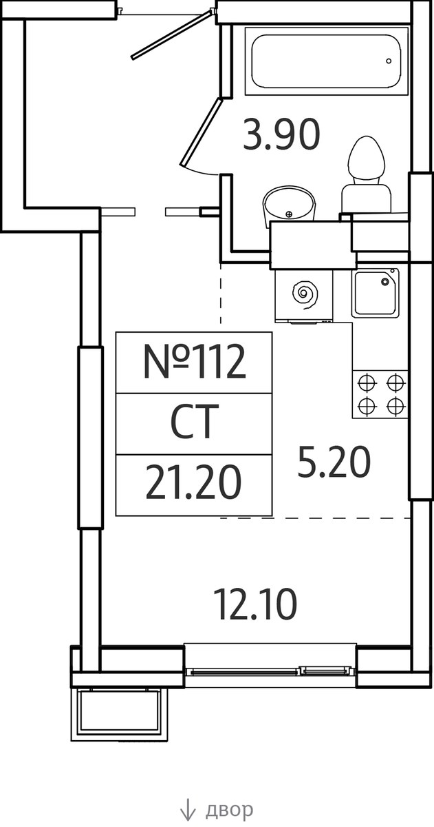 Планировка 21.2 м²