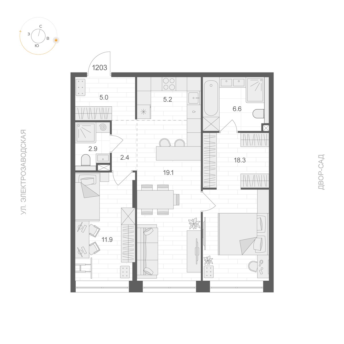 Планировка 71.4 м²