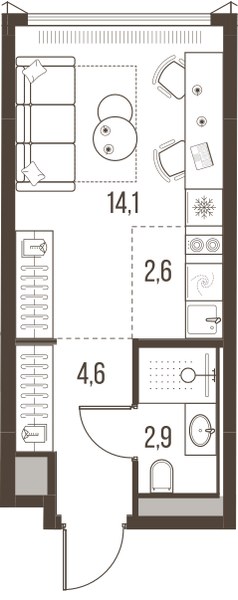 Планировка 24.2 м²