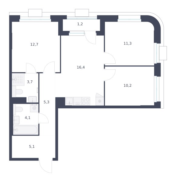 Планировка 70.0 м²