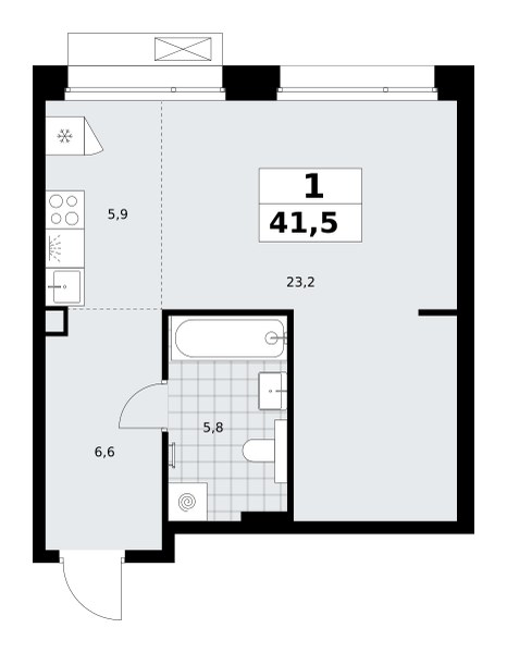 Планировка 41.5 м²
