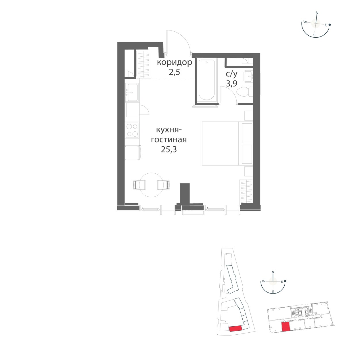 Планировка 31.7 м²
