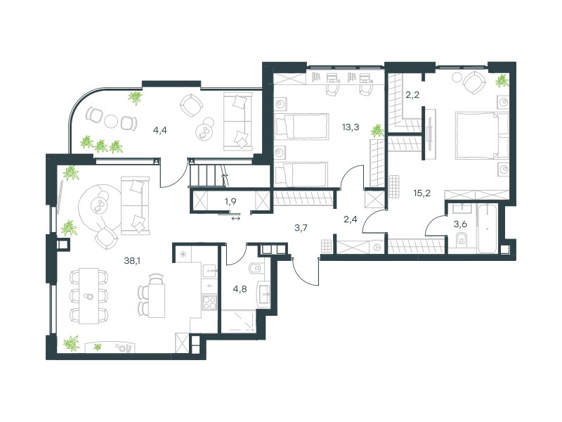 Планировка 139.7 м²