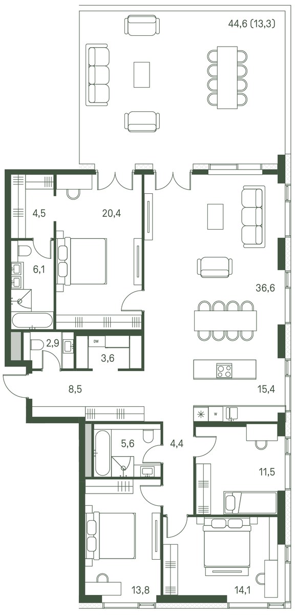 Планировка 160.7 м²