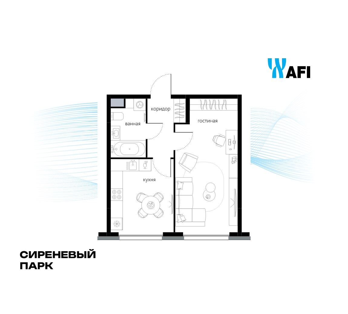 Планировка 39.3 м²