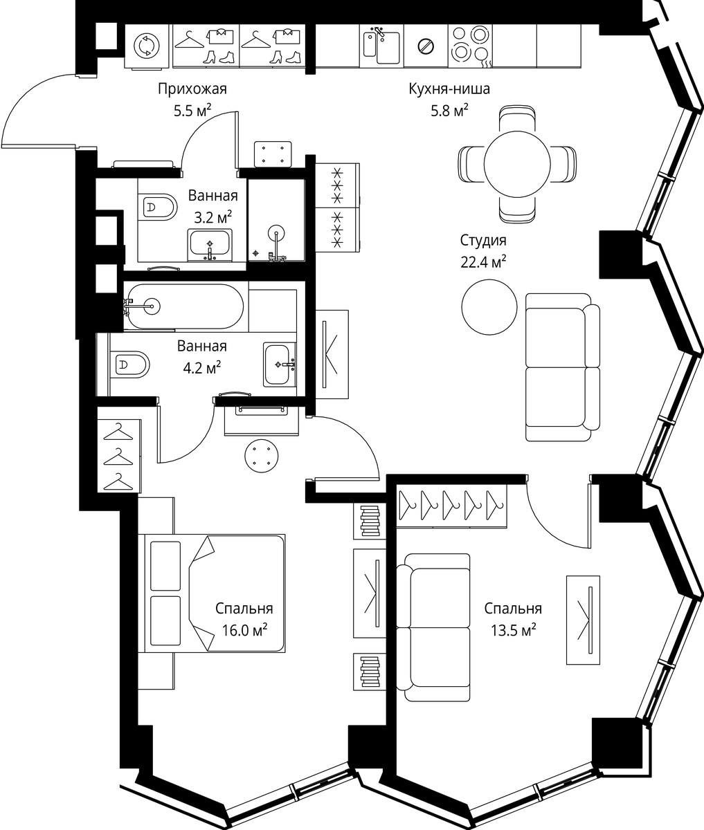 Планировка 70.6 м²