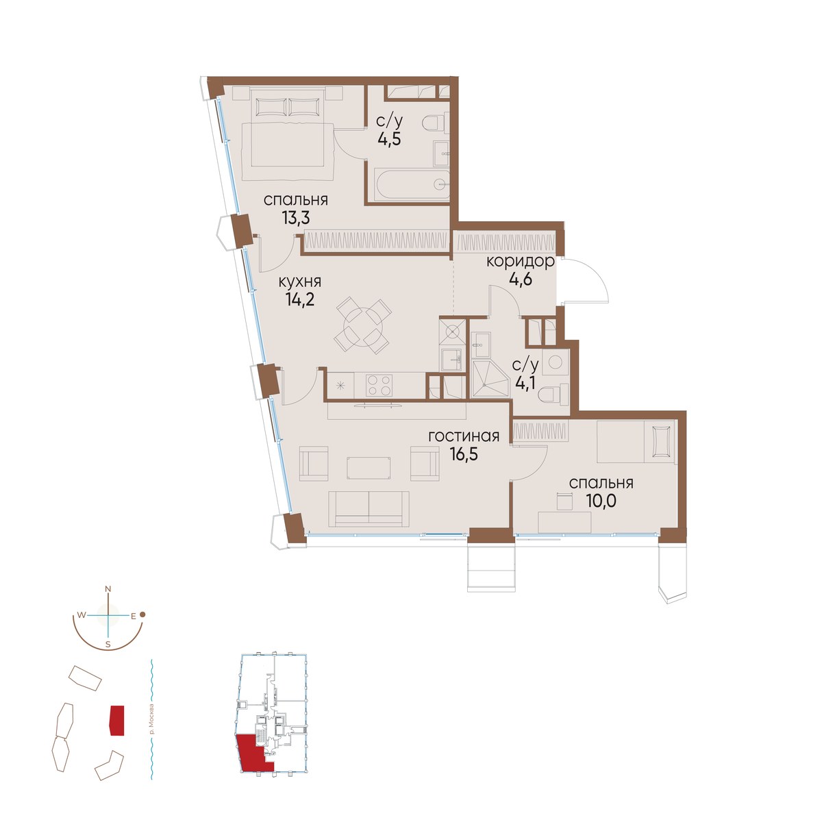 Планировка 67.2 м²