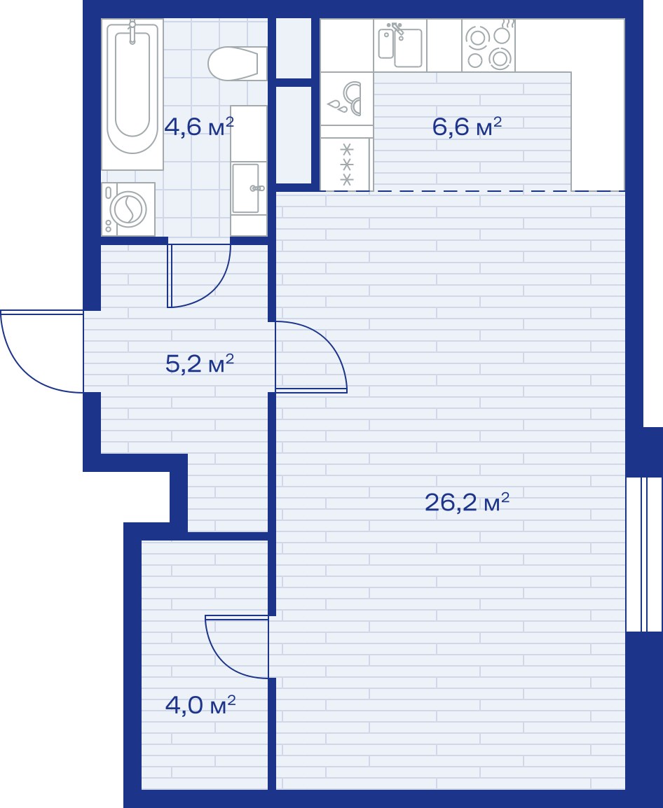 Планировка 47.0 м²