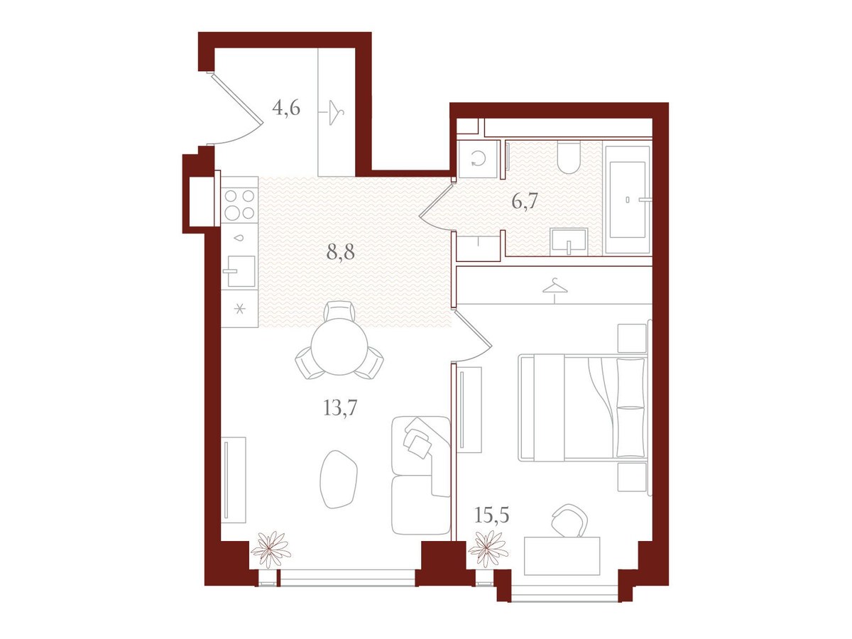 Планировка 49.3 м²