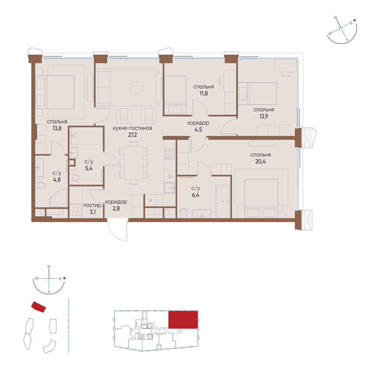 Планировка 113.1 м²