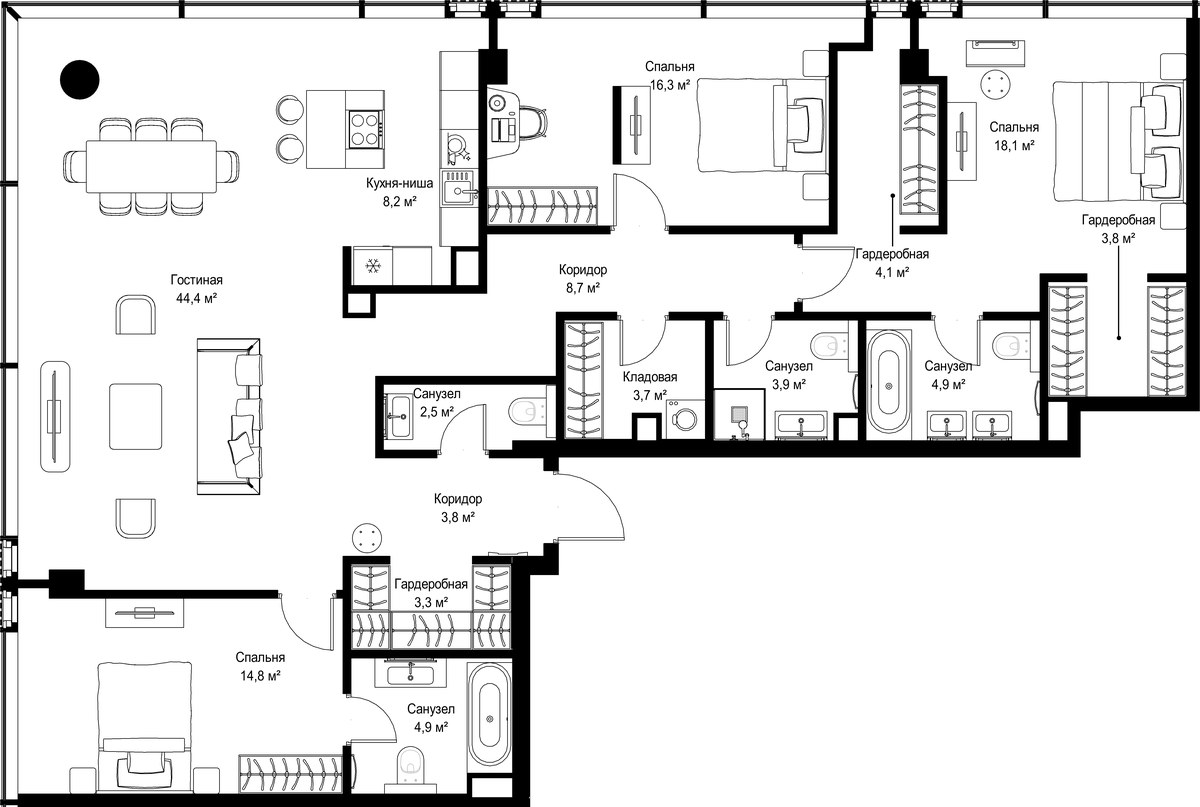 Планировка 145.4 м²