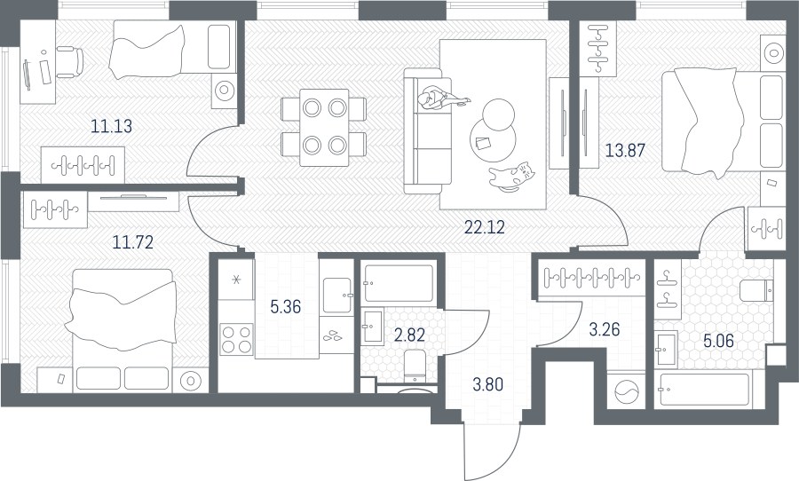 Планировка 79.14 м²