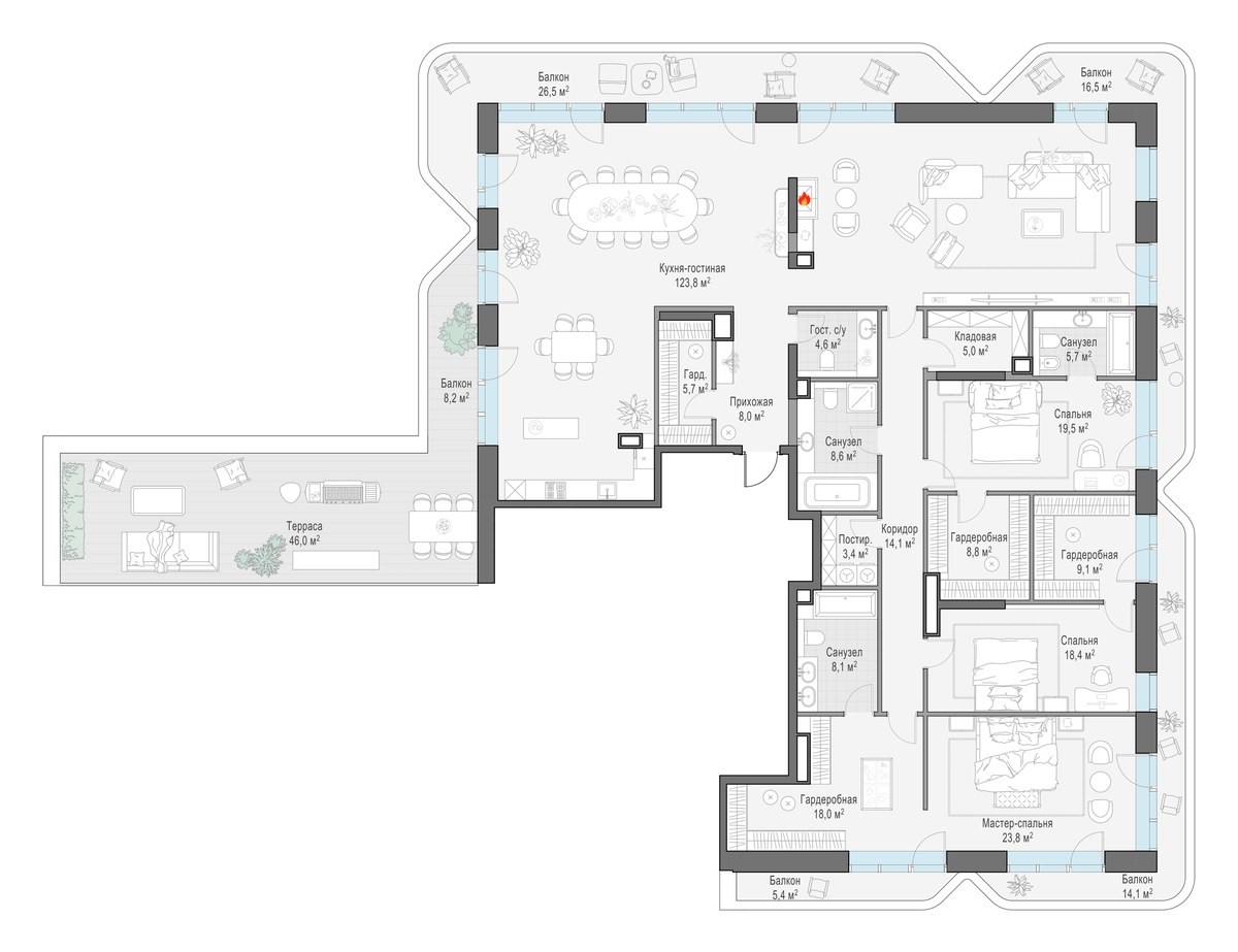 Планировка 328.3 м²