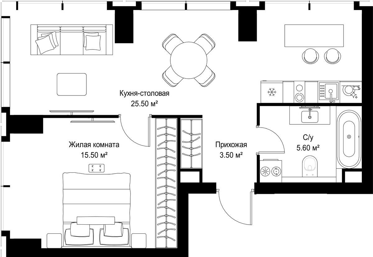Планировка 50.1 м²