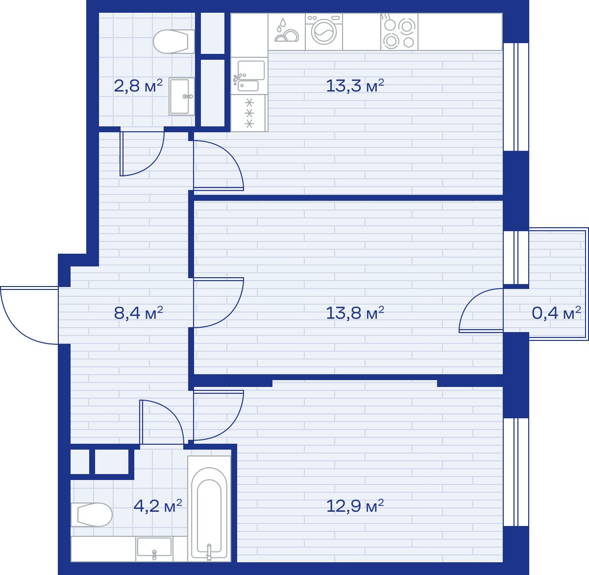 Планировка 56.0 м²