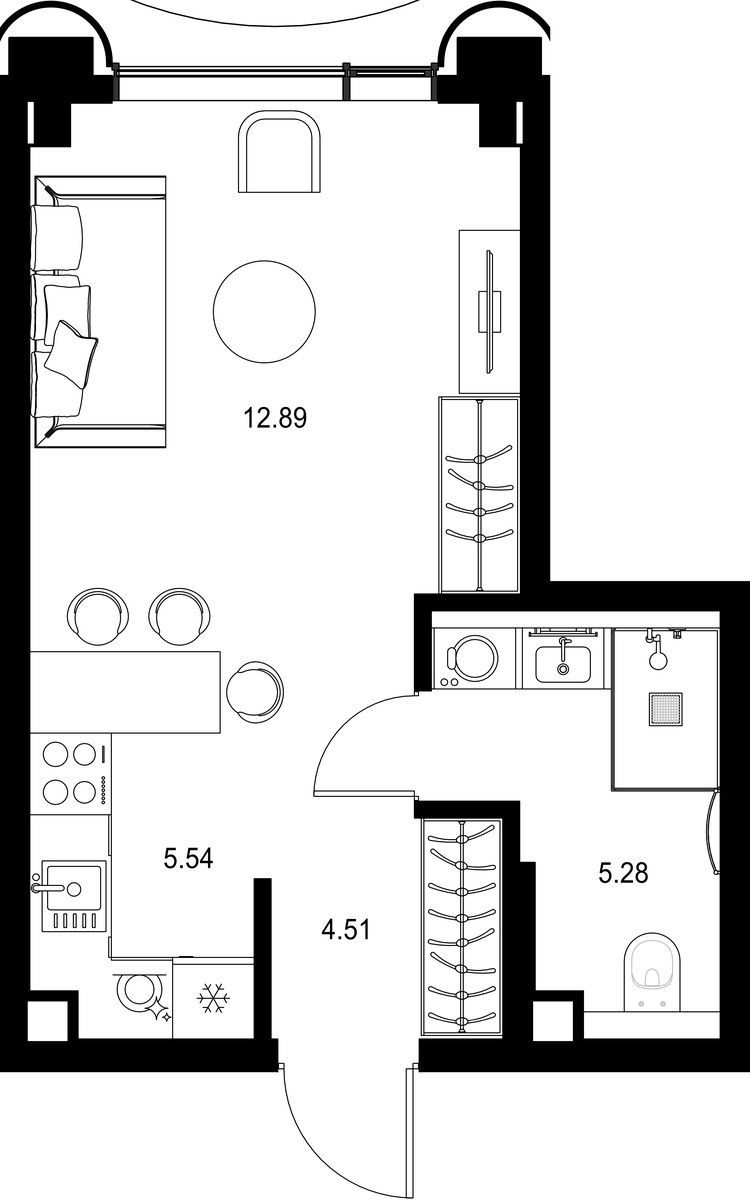 Планировка 28.22 м²
