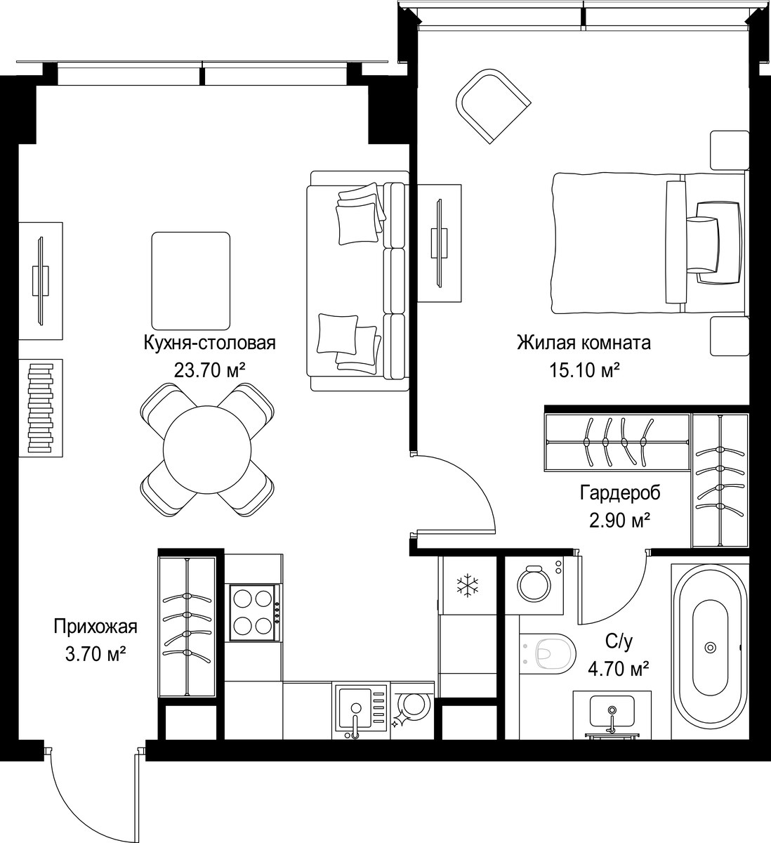 Планировка 50.1 м²