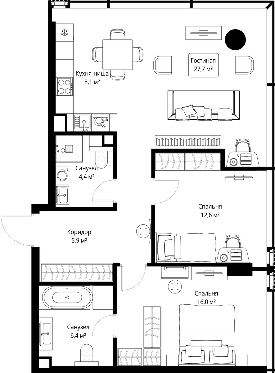 Планировка 81.1 м²