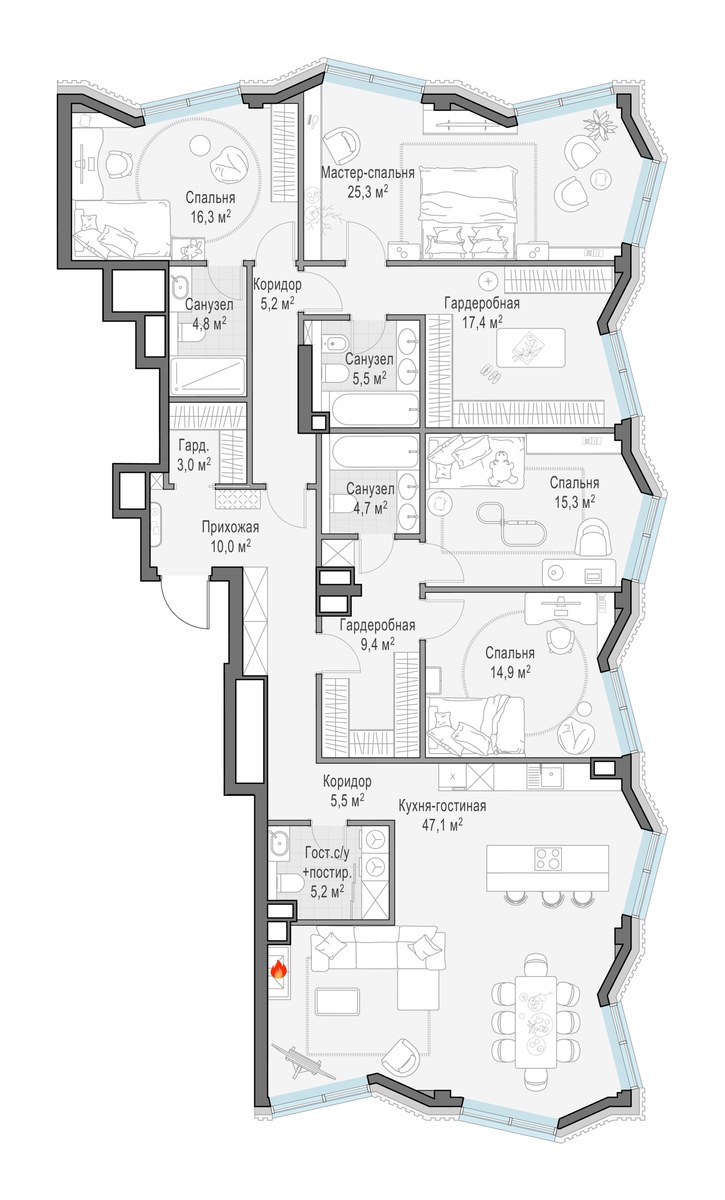 Планировка 190.0 м²