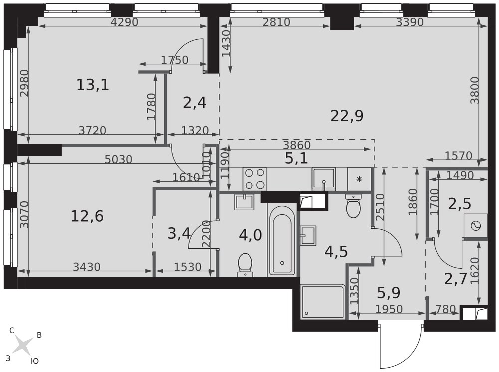Планировка 79.1 м²