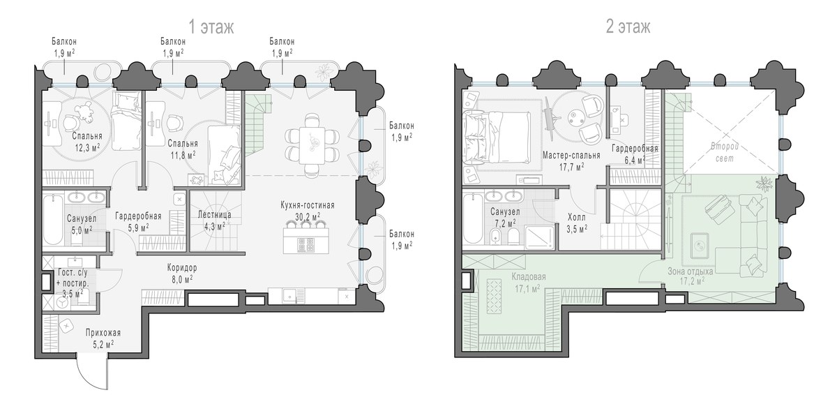 Планировка 124.5 м²