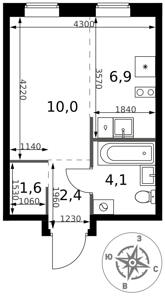Планировка 25.0 м²
