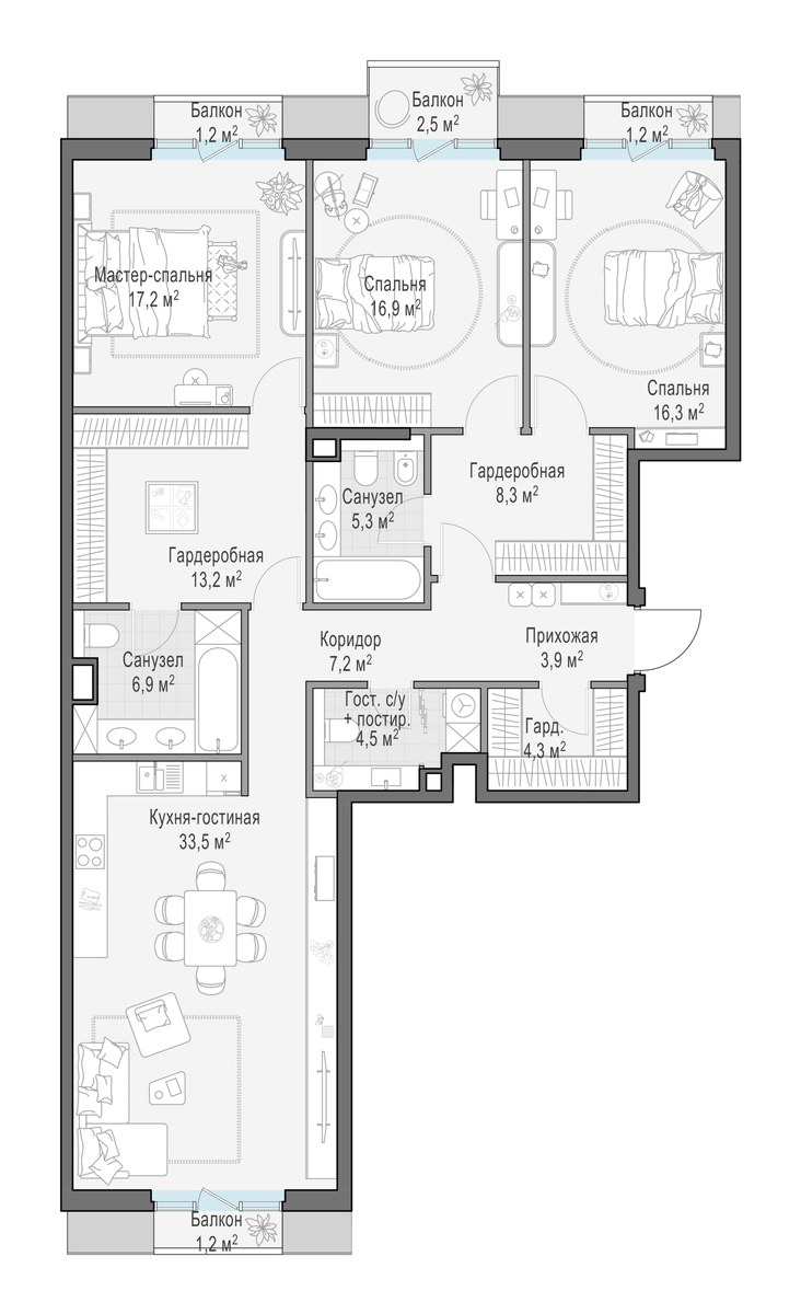 Планировка 139.3 м²
