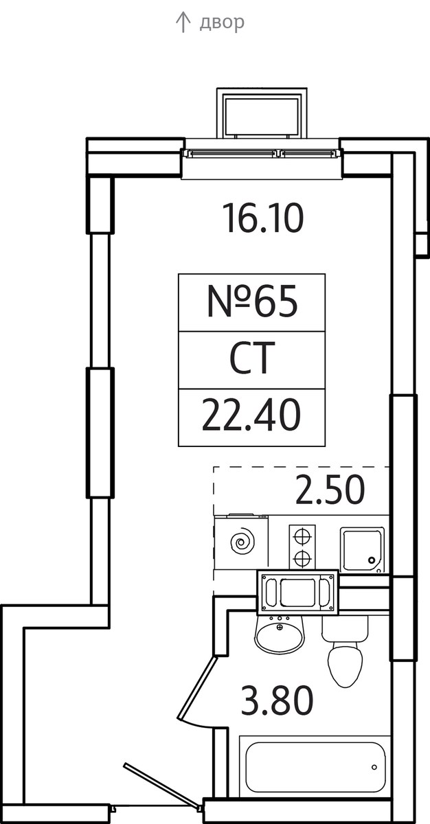 Планировка 22.4 м²