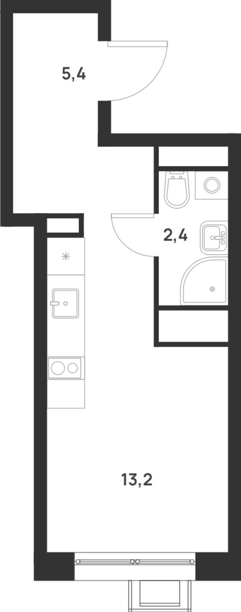 Планировка 21.0 м²