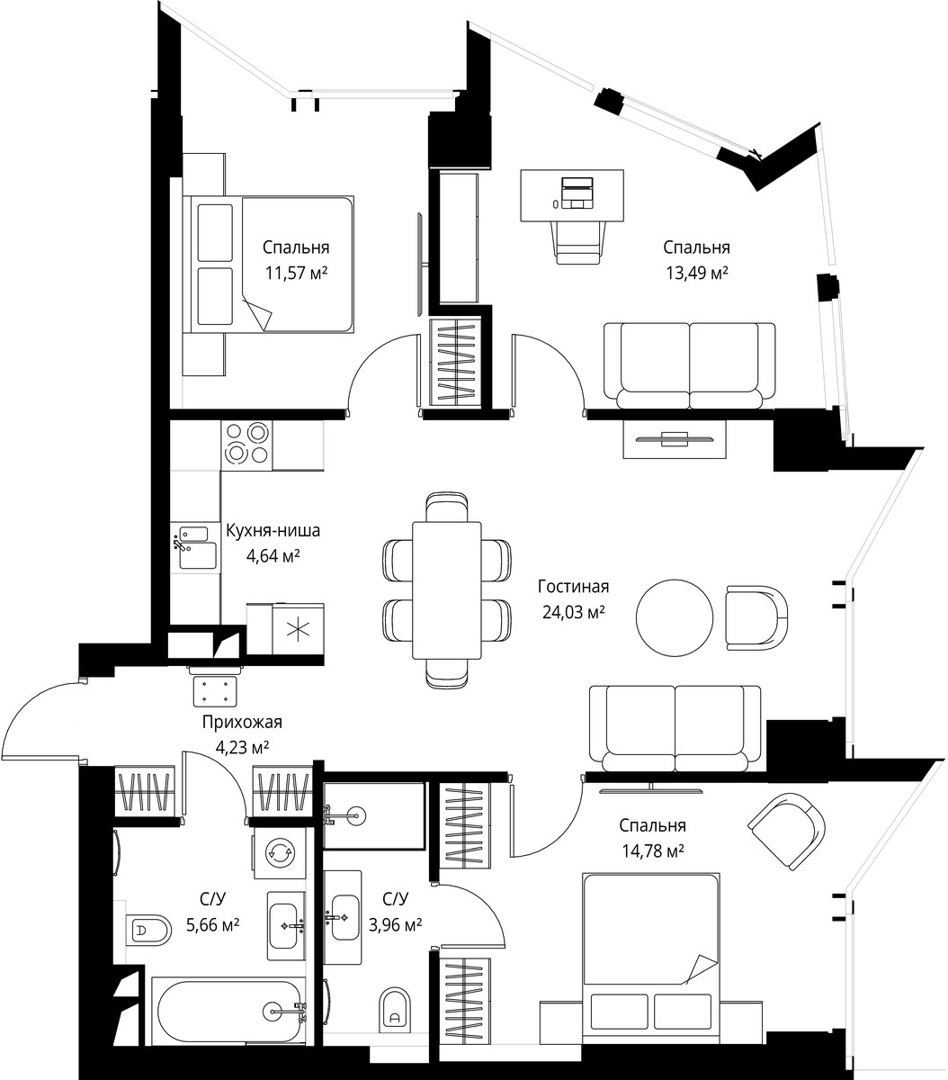 Планировка 82.4 м²
