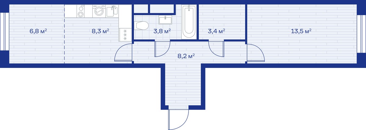 Планировка 44.0 м²