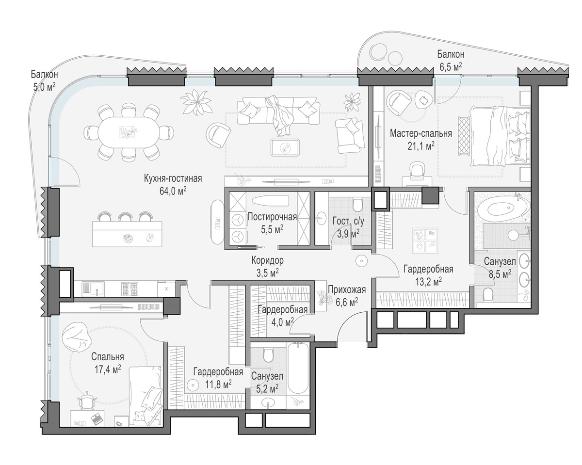 Планировка 167.3 м²