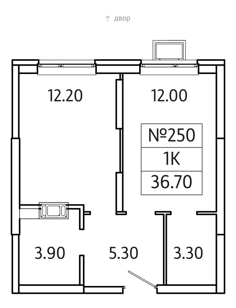 Планировка 36.7 м²