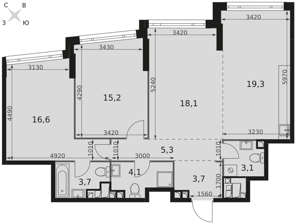Планировка 89.1 м²