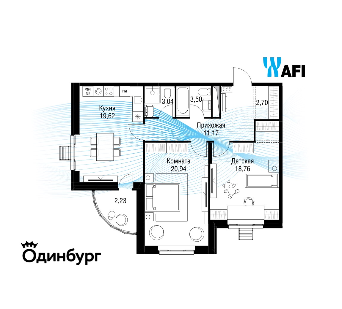 Планировка 82.2 м²
