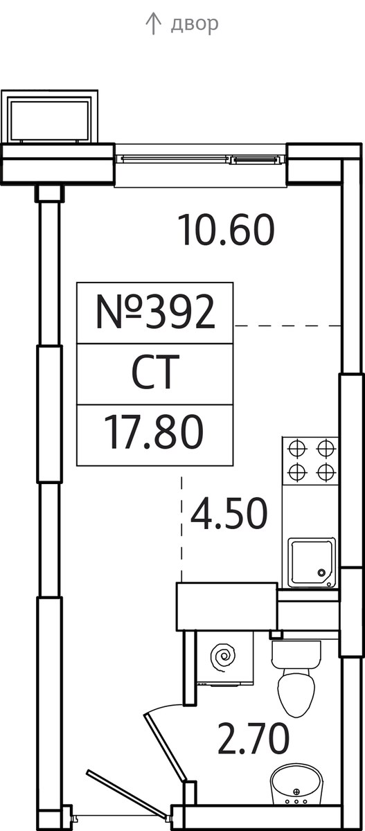 Планировка 17.8 м²