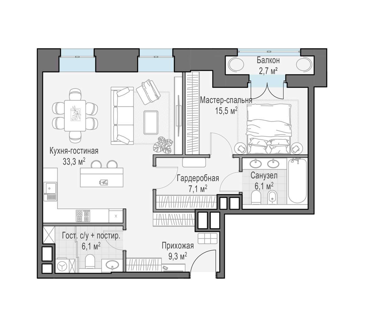 Планировка 78.7 м²