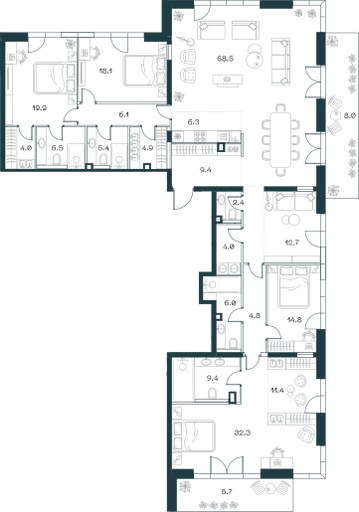 Планировка 269.1 м²