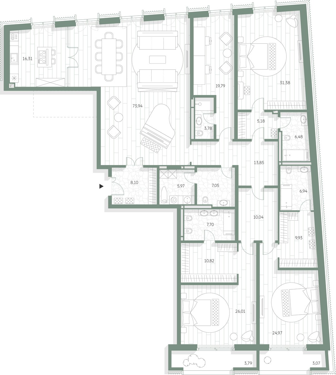 Планировка 271.59 м²