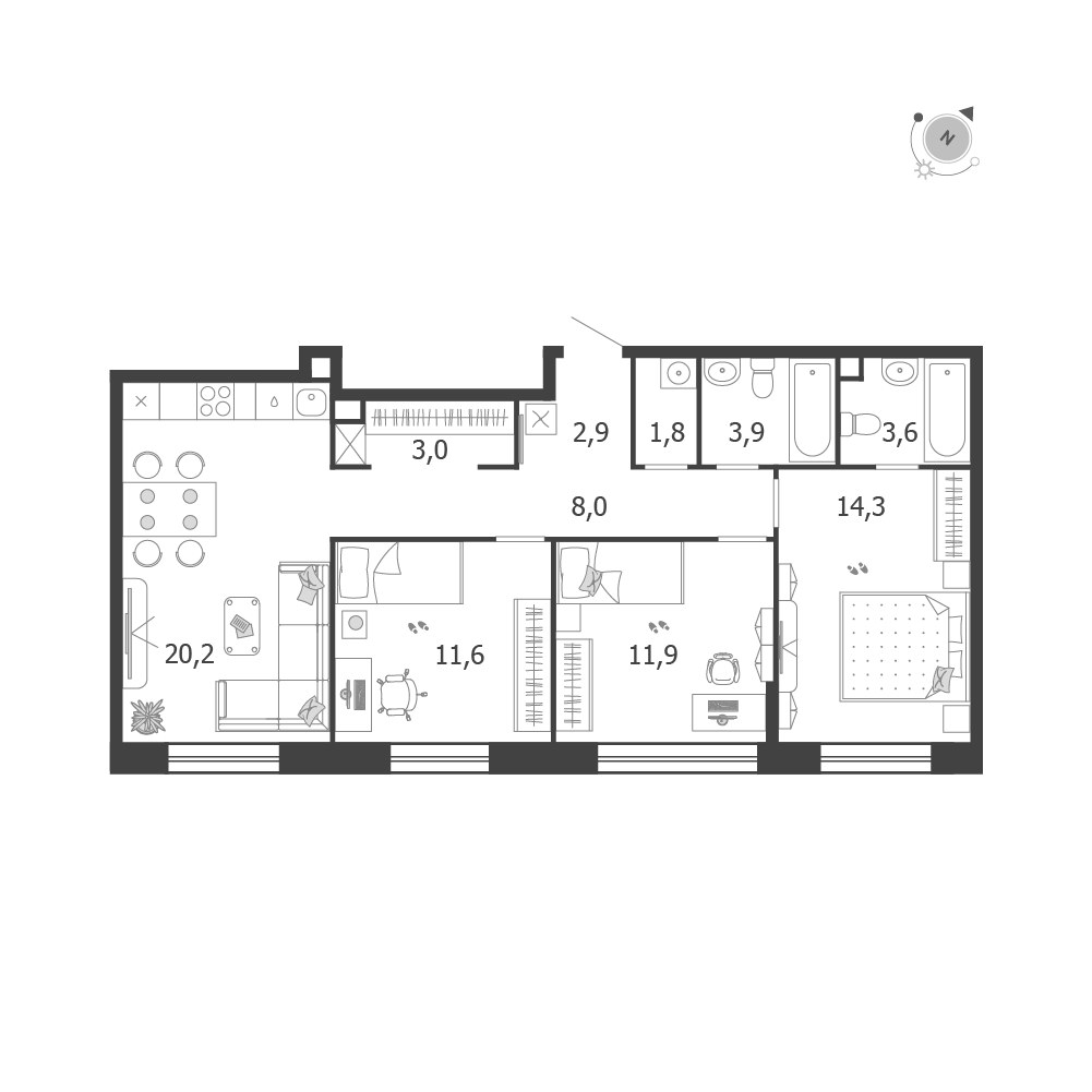Планировка 81.2 м²