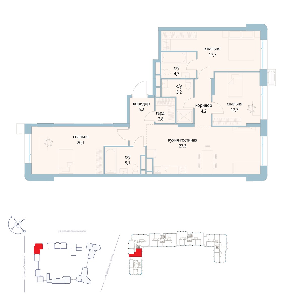 Планировка 105.0 м²