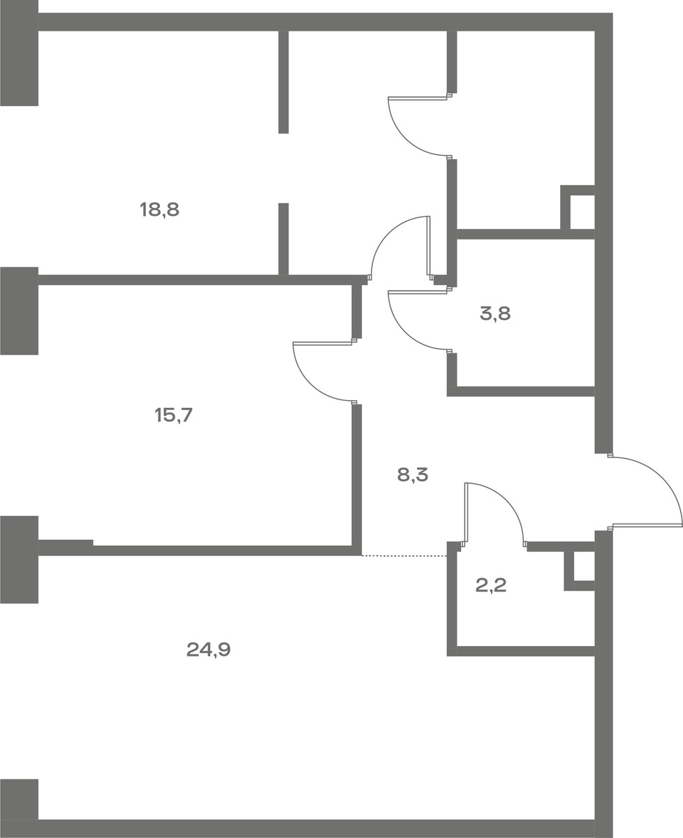 Планировка 83.3 м²