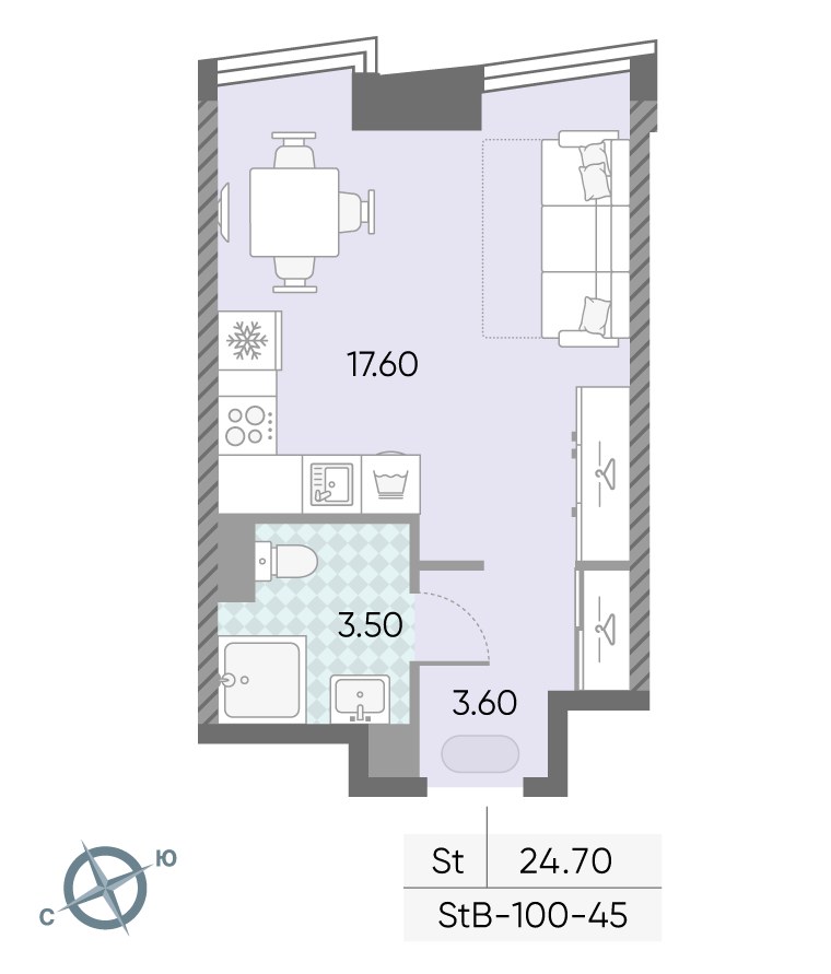 Планировка 24.7 м²